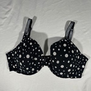 NEW Victoria's Secret [ 38D ]‎ Lined Perfect Coverage Bra Black Polka Dots